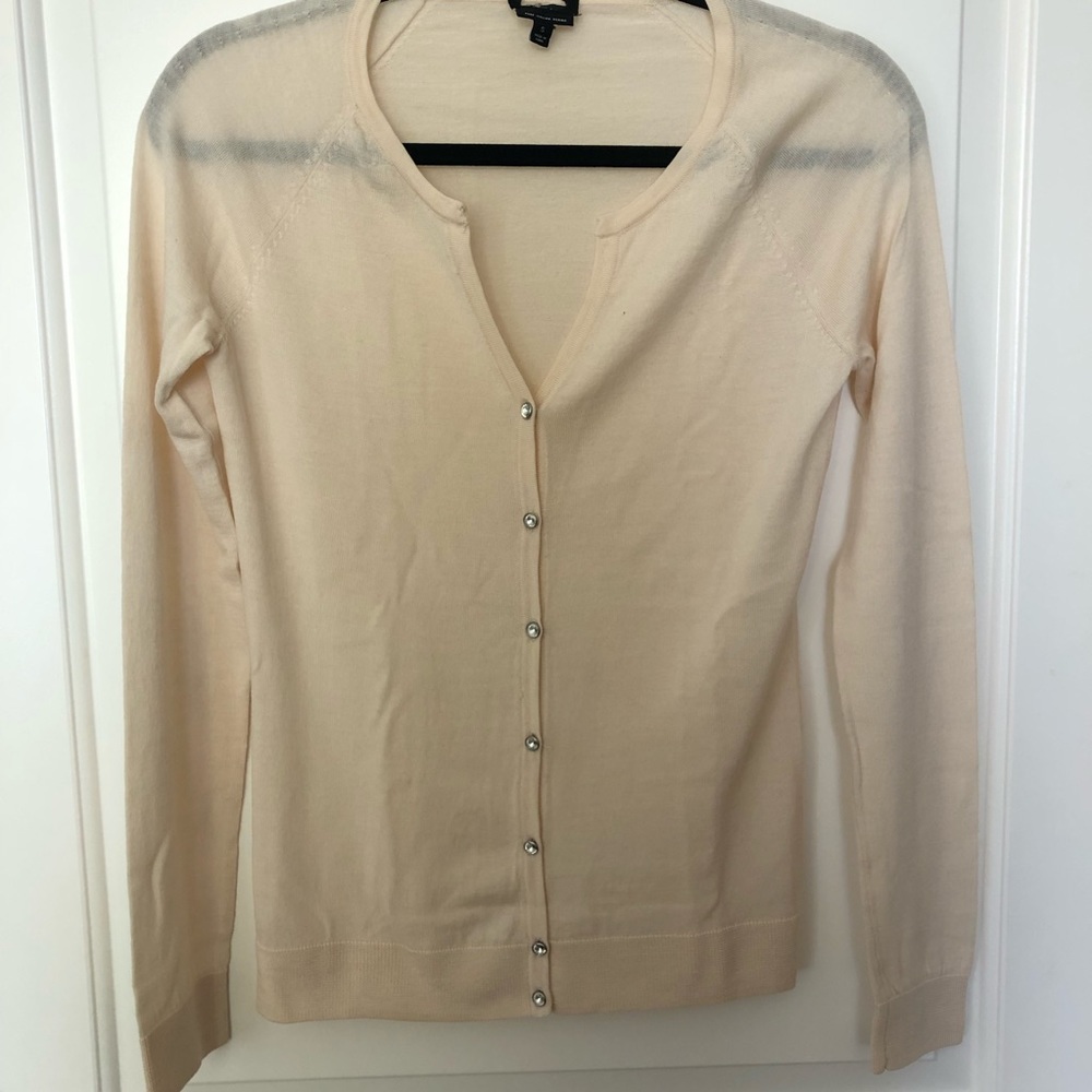 Cream merino wool cardigan